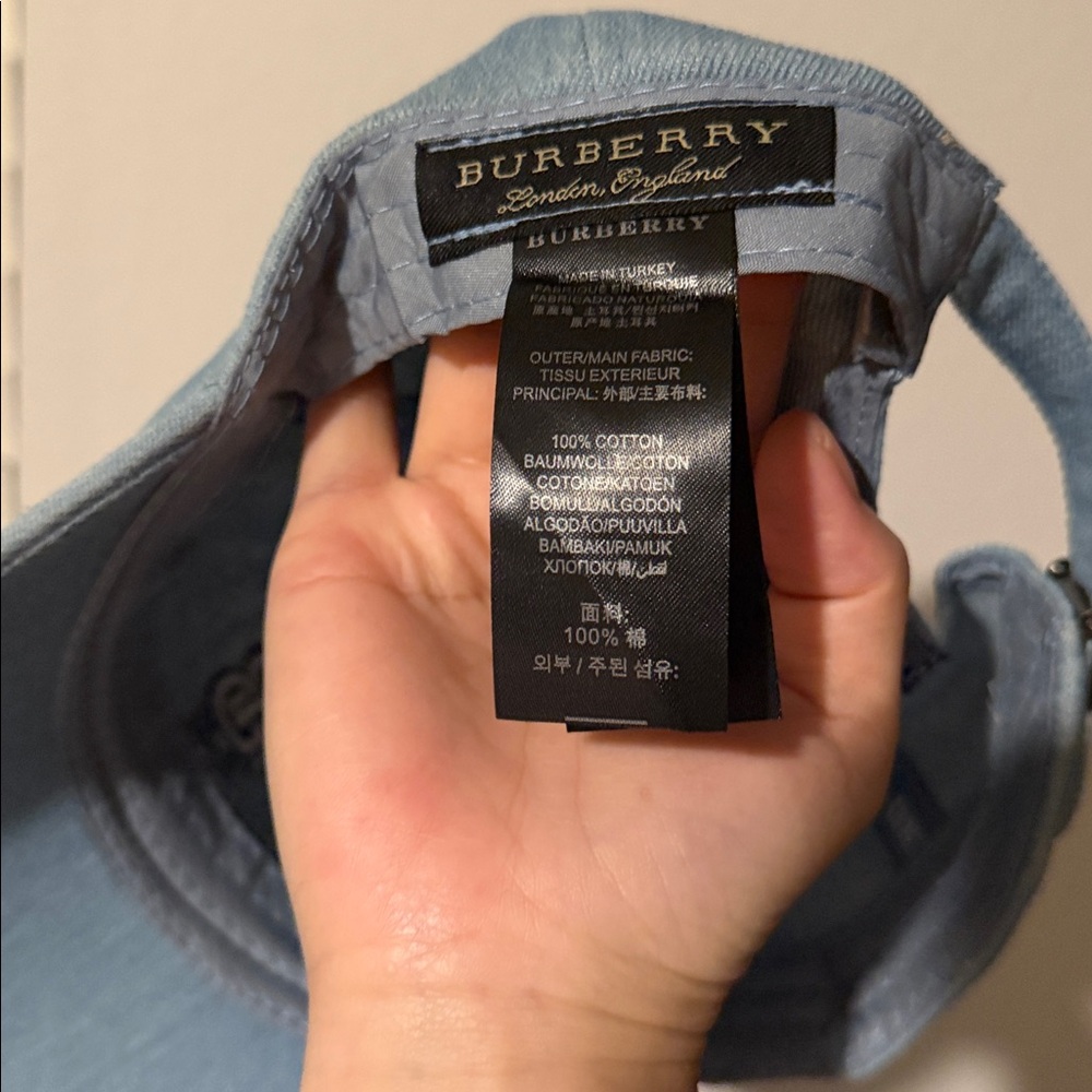 Burberry Denim Blue Logo Cap - Picture 4 of 4